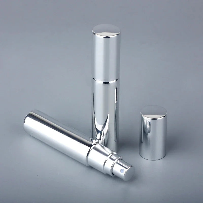 3/6/9pcs 10ML Portable UV Glass Refillable Perfume Bottle With Aluminum Atomizer Spray Bottles Sample Empty Containers