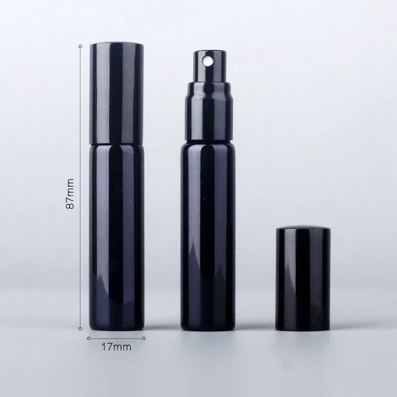 3/6/9pcs 10ML Portable UV Glass Refillable Perfume Bottle With Aluminum Atomizer Spray Bottles Sample Empty Containers