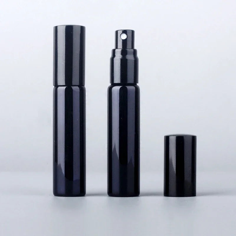 3/6/9pcs 10ML Portable UV Glass Refillable Perfume Bottle With Aluminum Atomizer Spray Bottles Sample Empty Containers