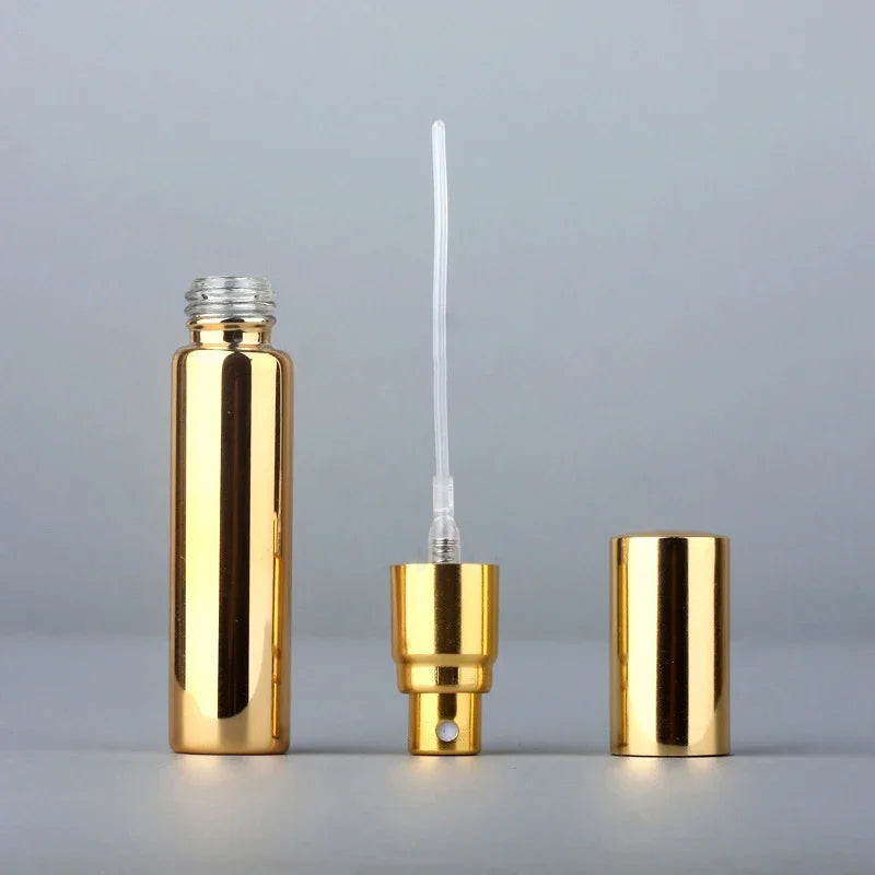 3/6/9pcs 10ML Portable UV Glass Refillable Perfume Bottle With Aluminum Atomizer Spray Bottles Sample Empty Containers